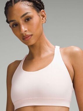 lululemon Energy Bra -  Light Pink Strappy Sports Bra